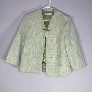 Kasper Women's Size 12 Green Cropped Swing Blazer